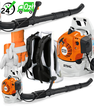 Stihl BR 200 + profesjonalne rękawice (27,2cm³, 12N), plecakowa dmuchawa spalinowa, lekka i kompaktowa