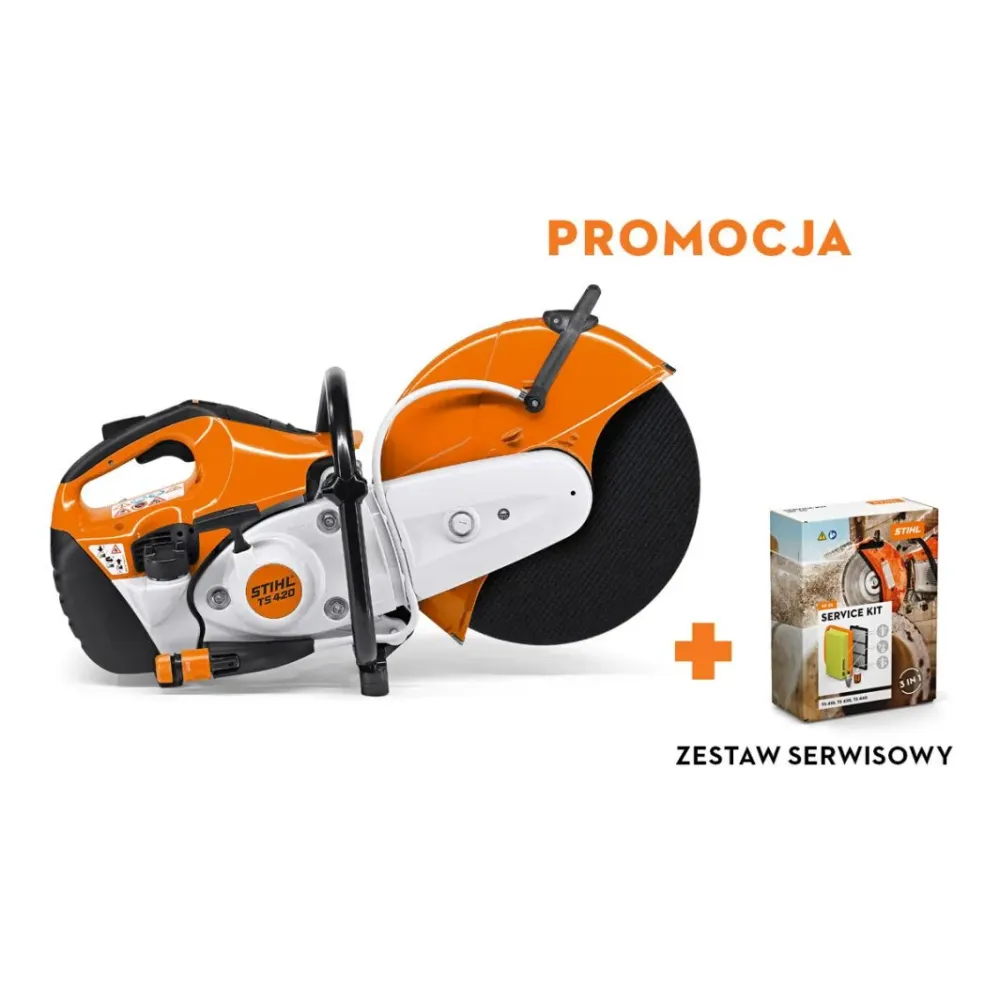 Stihl TS 420  (4,4KM, śr. tarczy 350mm)  lekka przecinarka spalinowa + ZESTAW SERWISOWY