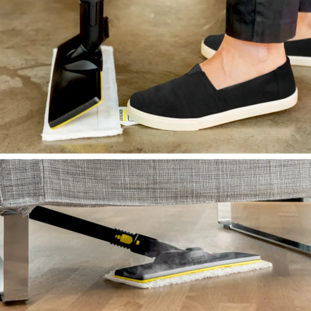 Parownica Karcher SC 3 EasyFix Go!Further – czarna, 1900 W, para non-stop, zabija 99,999% wirusów | sklep